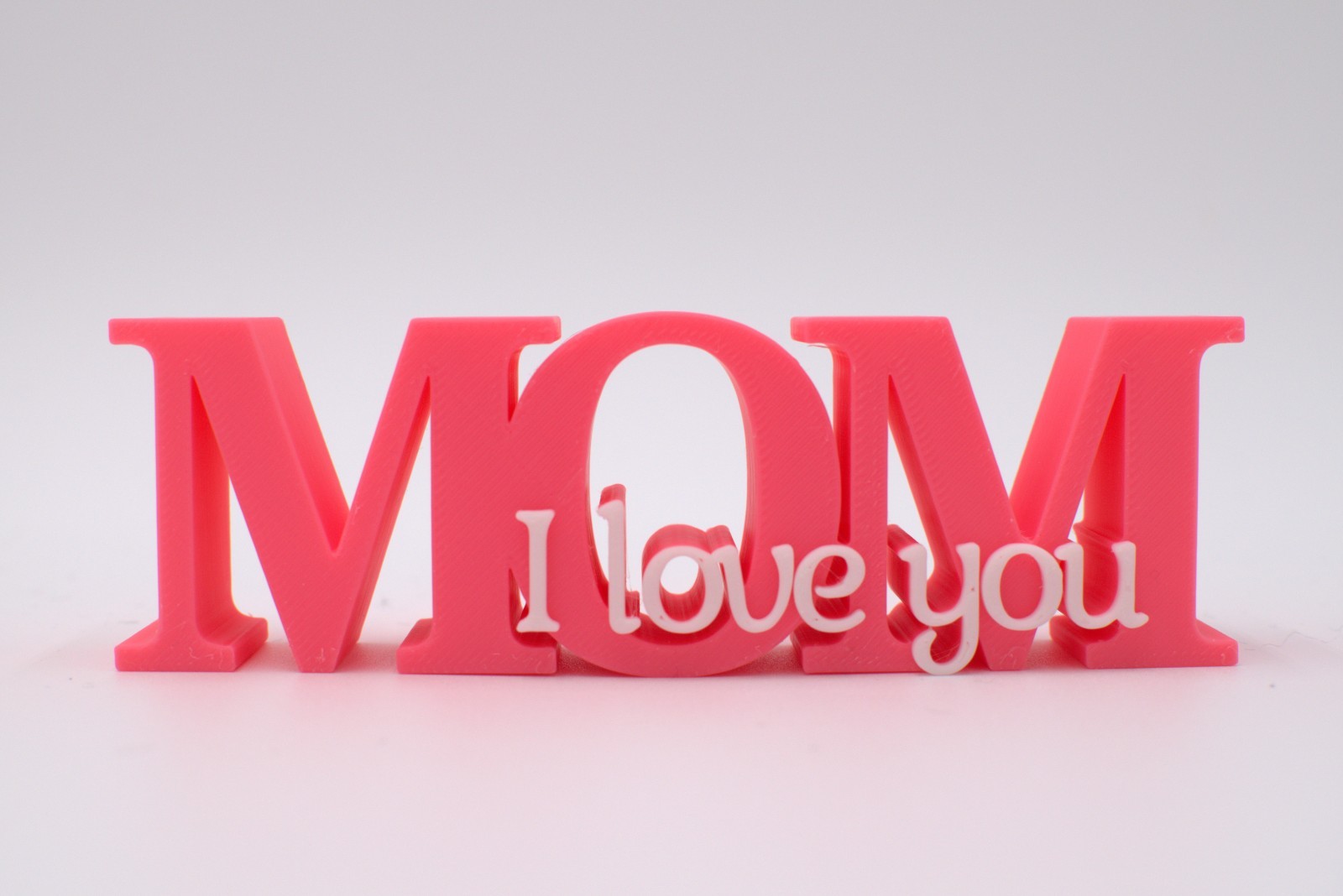 Mother’s Day MOM Sign – I Love You Mom Desk Decor – Shelf Display