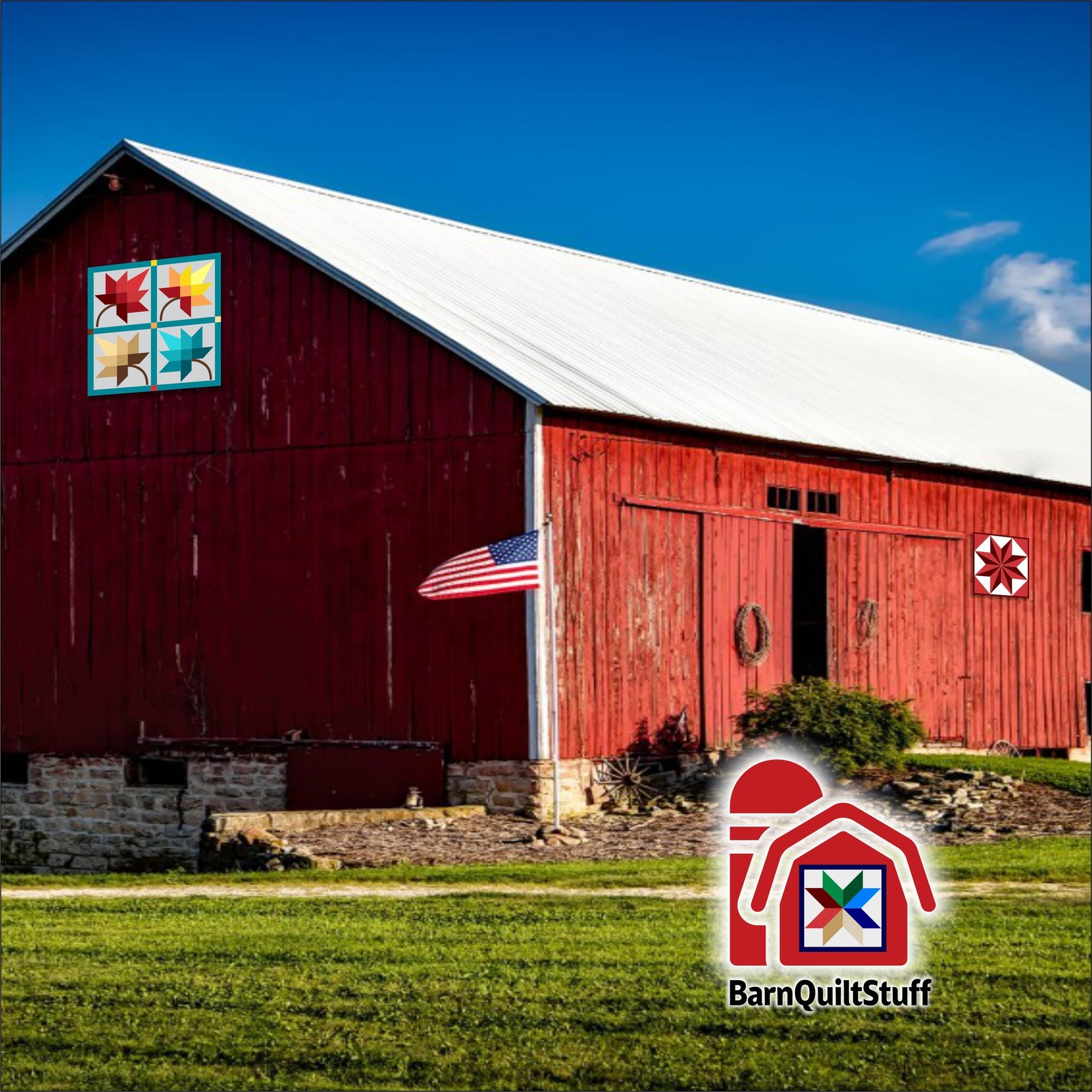 Barn Quilt Square, 8 Sizes, Outdoor & Indoor Wall Art, Home Decor, BQ012-09