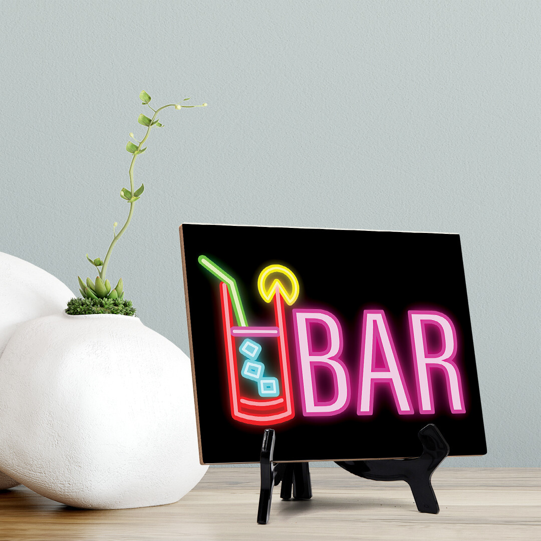 Signs ByLITA Bar Table Sign with Acrylic Stand (6×8“)