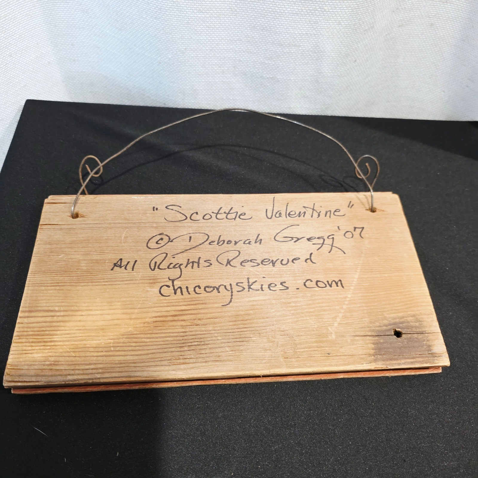 Handcrafted Scottie Valentine Terrier Dog Art Sign Plaque Wood Home Decor Rustic