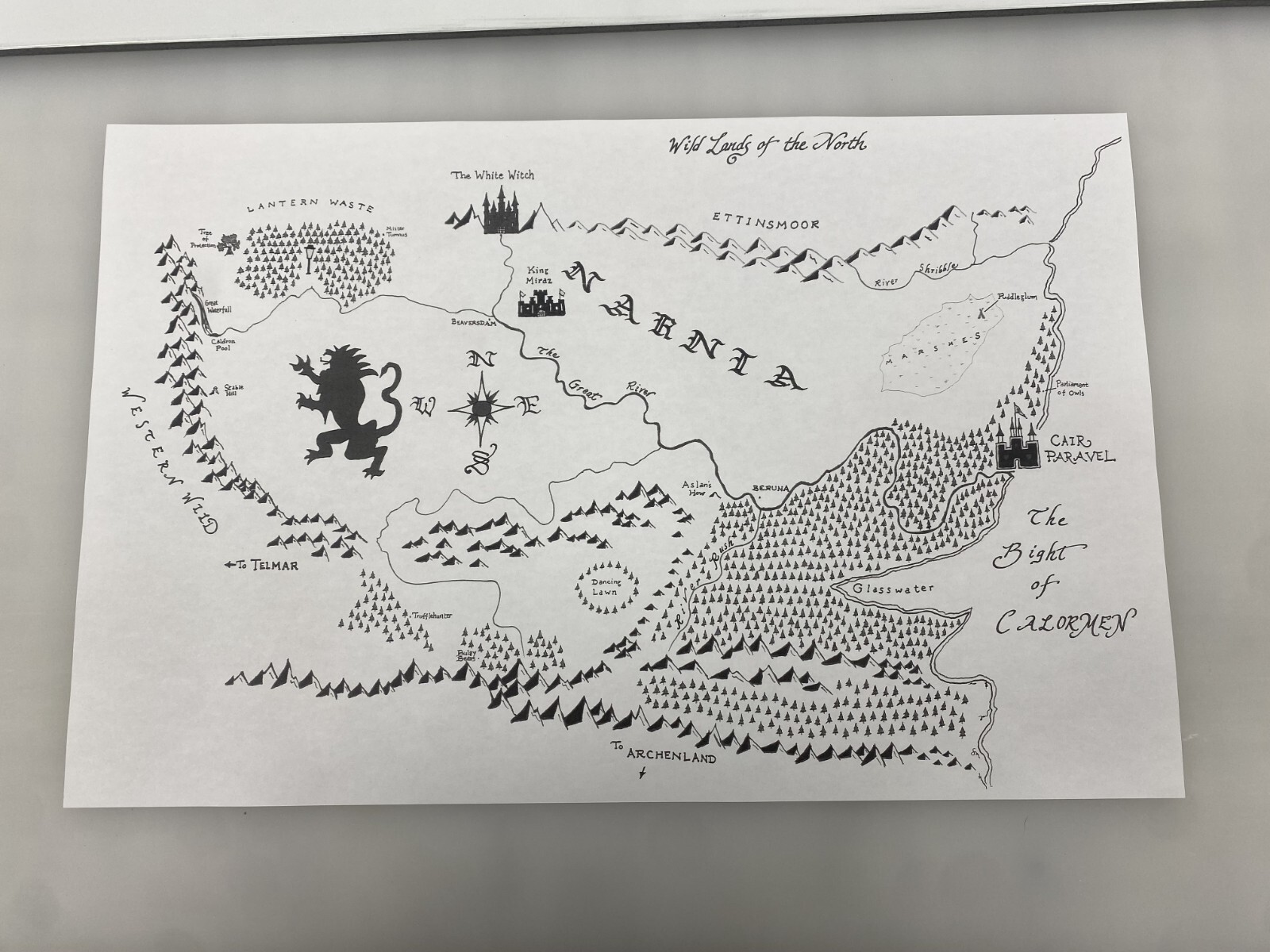 Map – Narnia CS Lewis Chronicles of Narnia Wall Art 11” x 17” – 60# Bond Paper