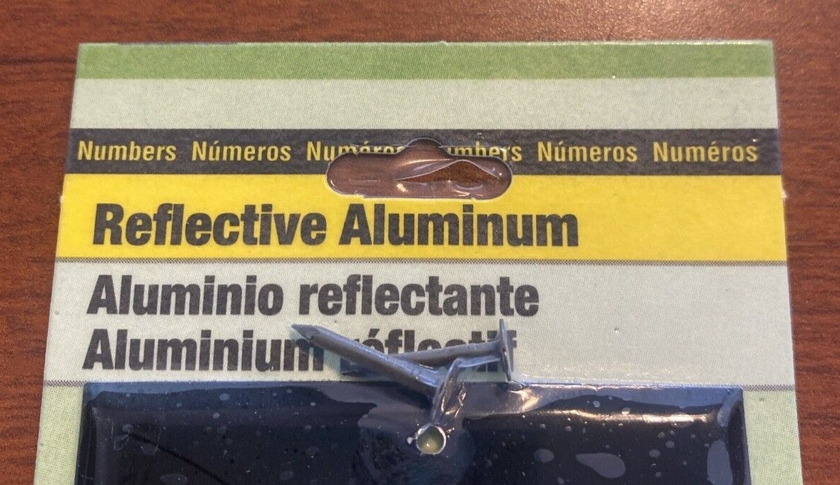 HY-KO Reflective Aluminum 3-1/2″ Numbers 0, 2, 3, 4, 6, 7, 8, 9 Size 5″ x 2 1/2″