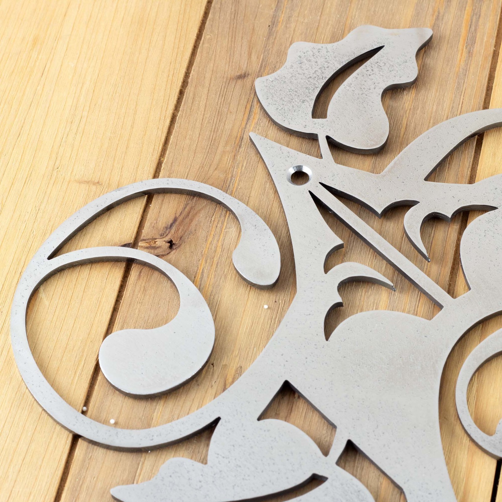 Vertical Metal House Numbers Plaque with Vines and Fleur De Lis