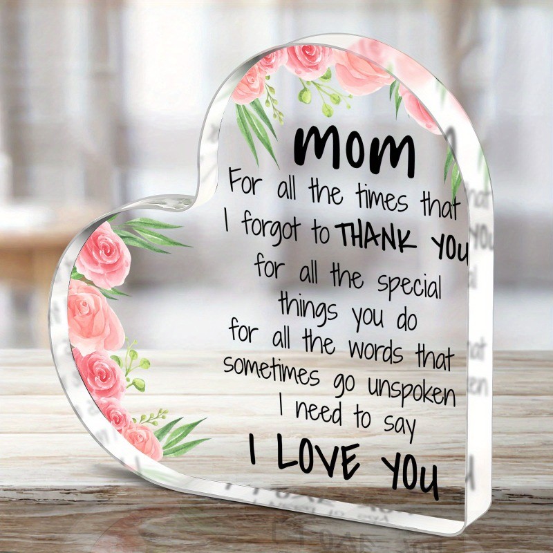 4*4in A Modern Graphic Design Featuring A Heart-Shaped Acrylic Decor for Mom