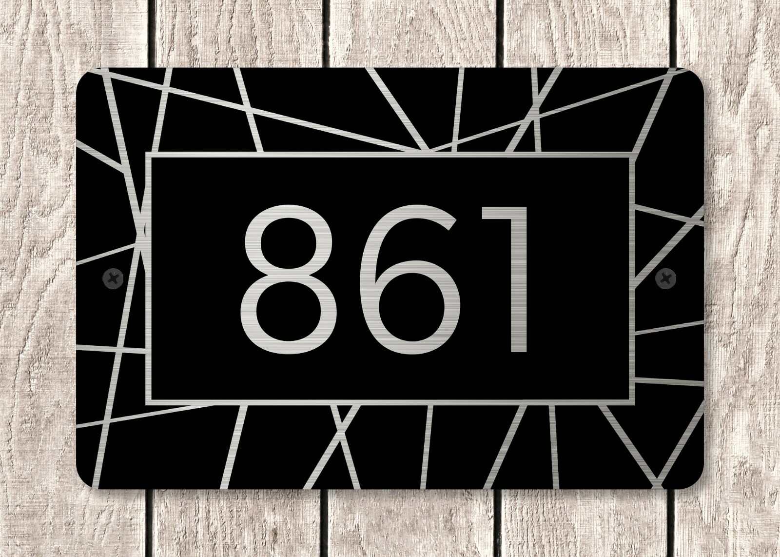 Customized Home Address Plaque Metal 12″ x 8″ Gold or Silver Number House Sign