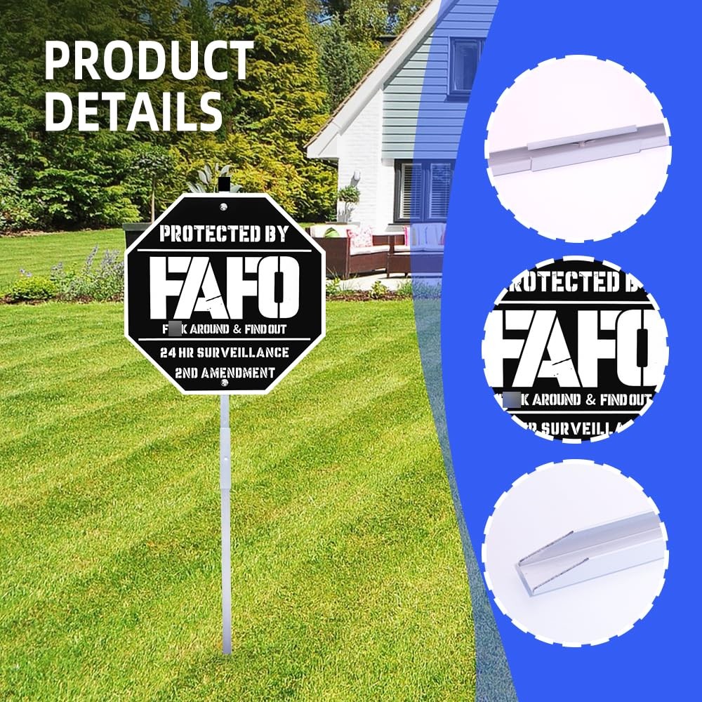 FAFO Security Sign, Funk Around and Find Out Sign,Home Security Signs Yard, F…