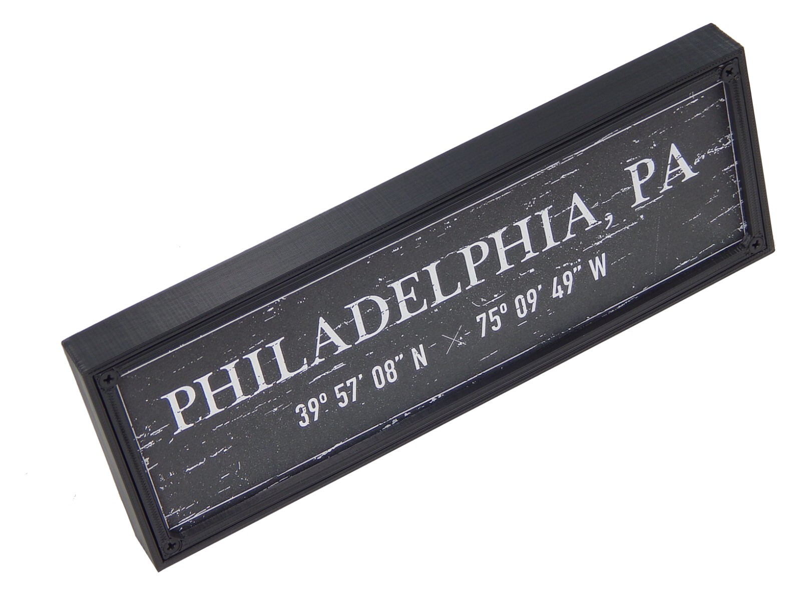 Philadelphia, PA Latitude Longitude Coordinates City Sign Wall Room Home Decor