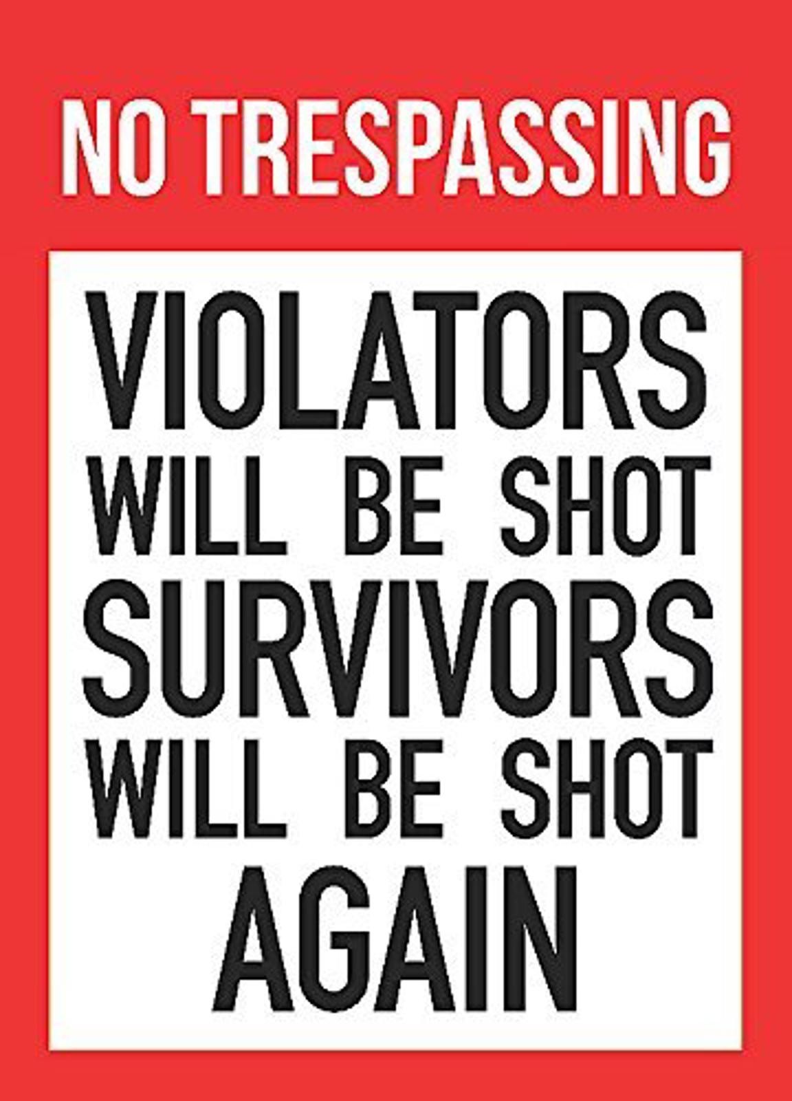 No Trespassing Sign Sticker Tiger Aluminum Sign 8×12 Funny Violators Shot