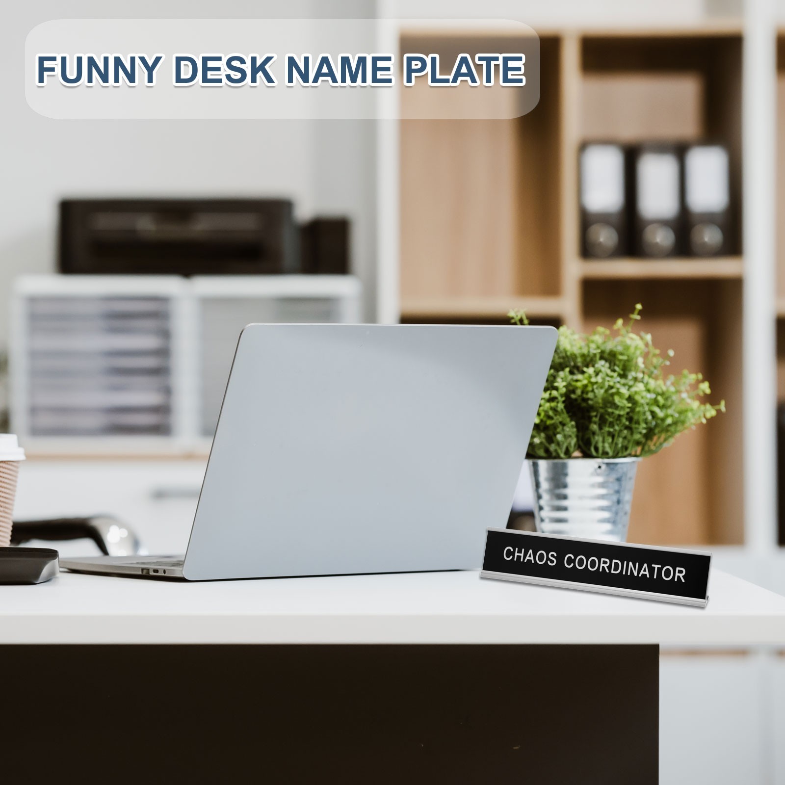 LET ME DROP EVERYTHING AND WORK ON YOUR PROBLEM Name Plate Silver/White on Black