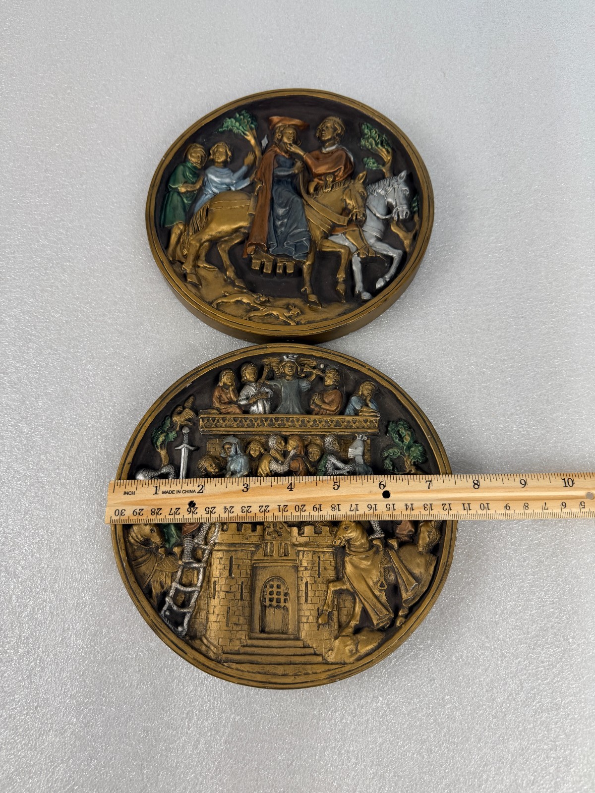 Marcus Designs The Courtship & The Castle of Love-Clay 3D Medieval Plaques