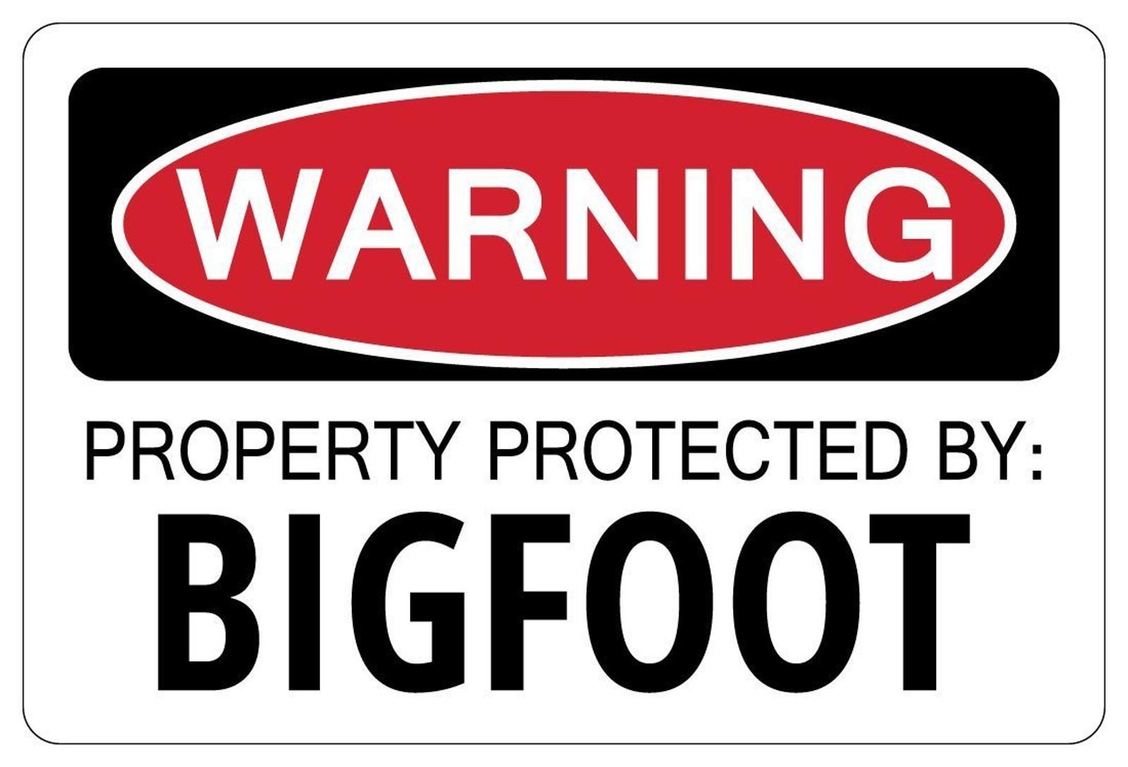 Aluminum Novelty Sign Sticker Tiger Warning Property Protected By Bigfoot 8×12