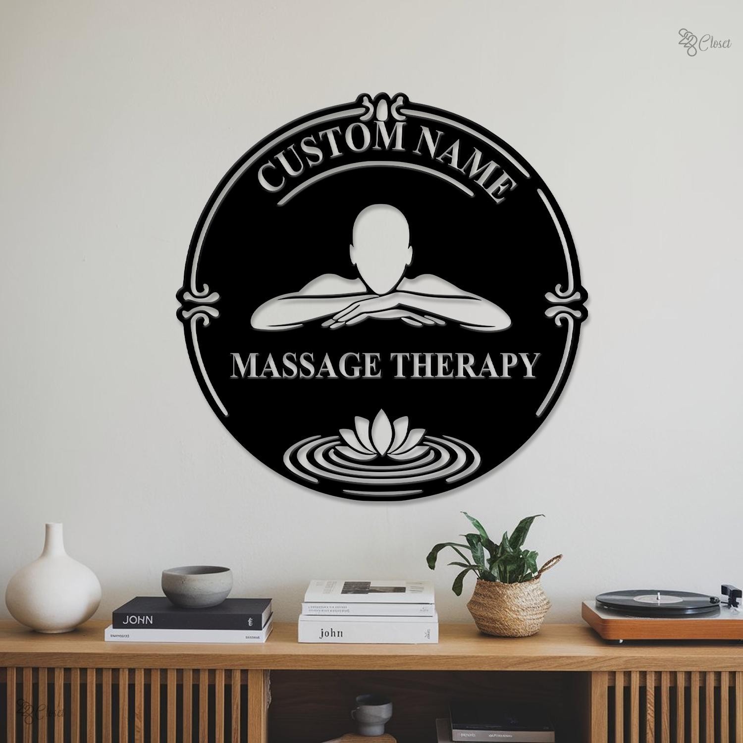 Personalized Massage Therapist Metal Wall Art, Massage Therapy Wall Decoration