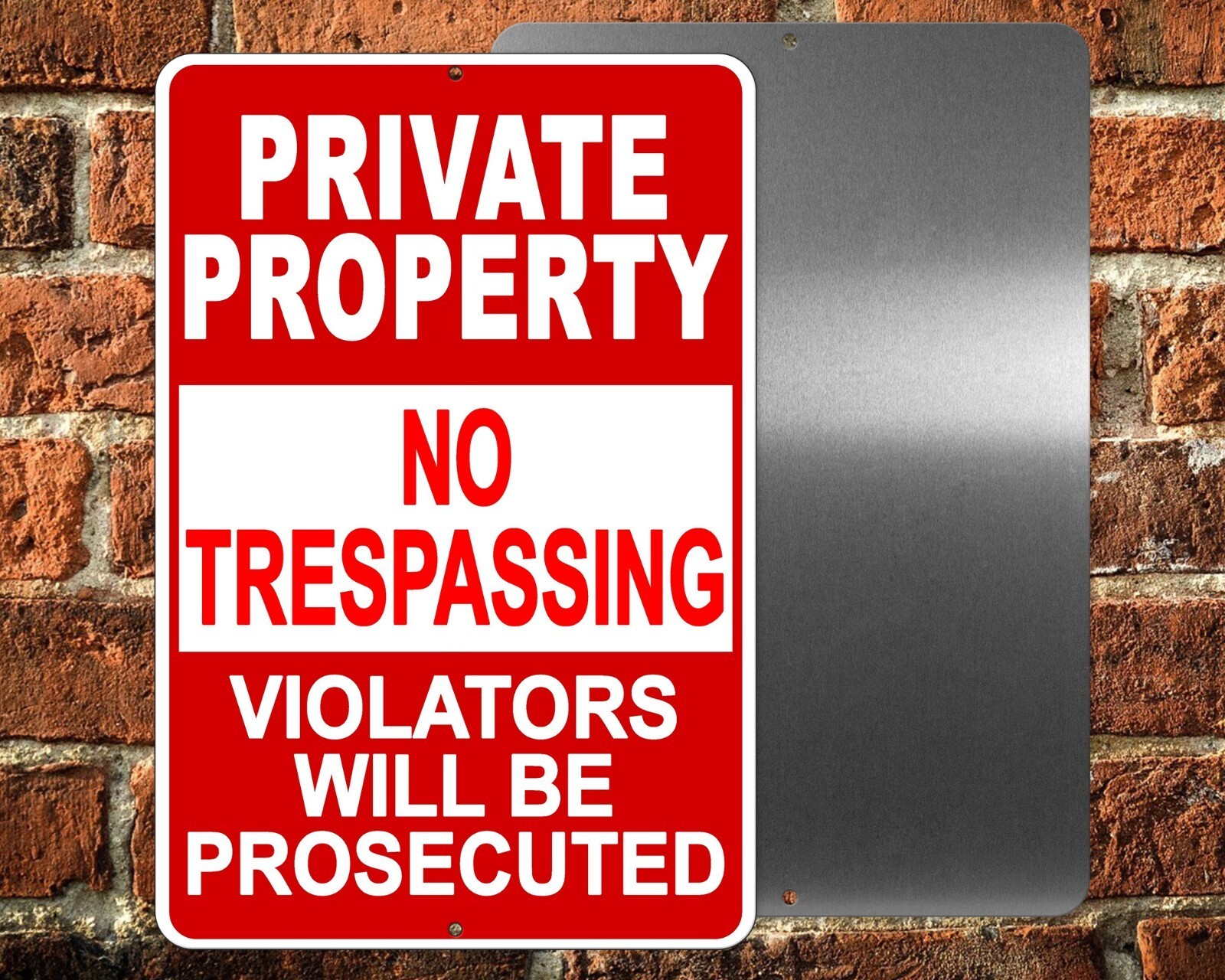 PRIVATE PROPERTY NO TRESPASSING Metal 8″ x 12″ Sign stay out do not enter