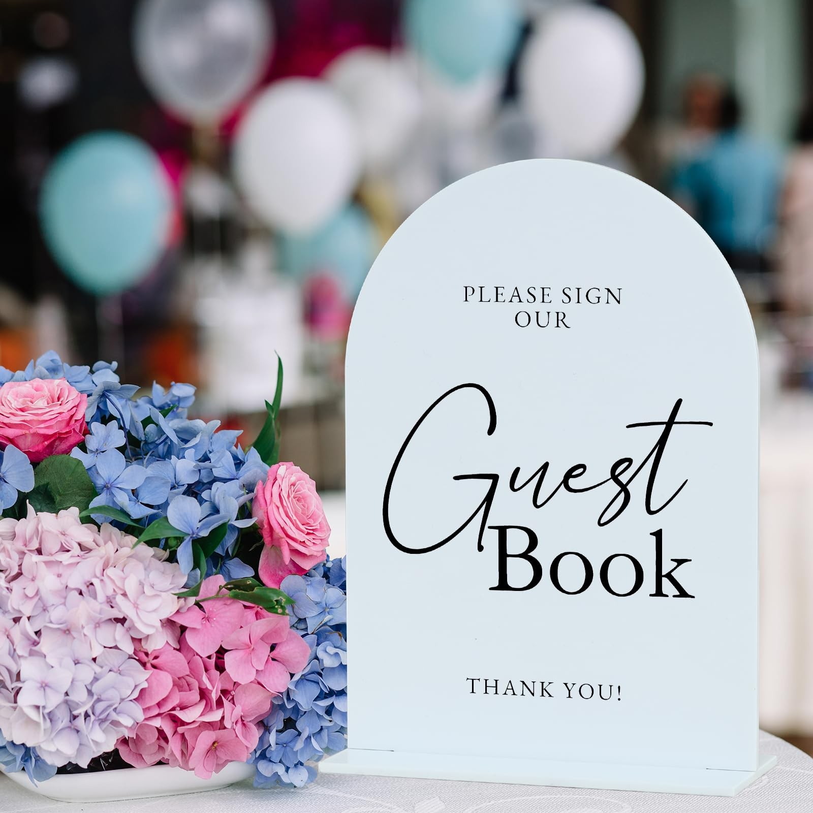 Acrylic Wedding Guest Book Sign 5″x7″ Arched Table Decor for Events