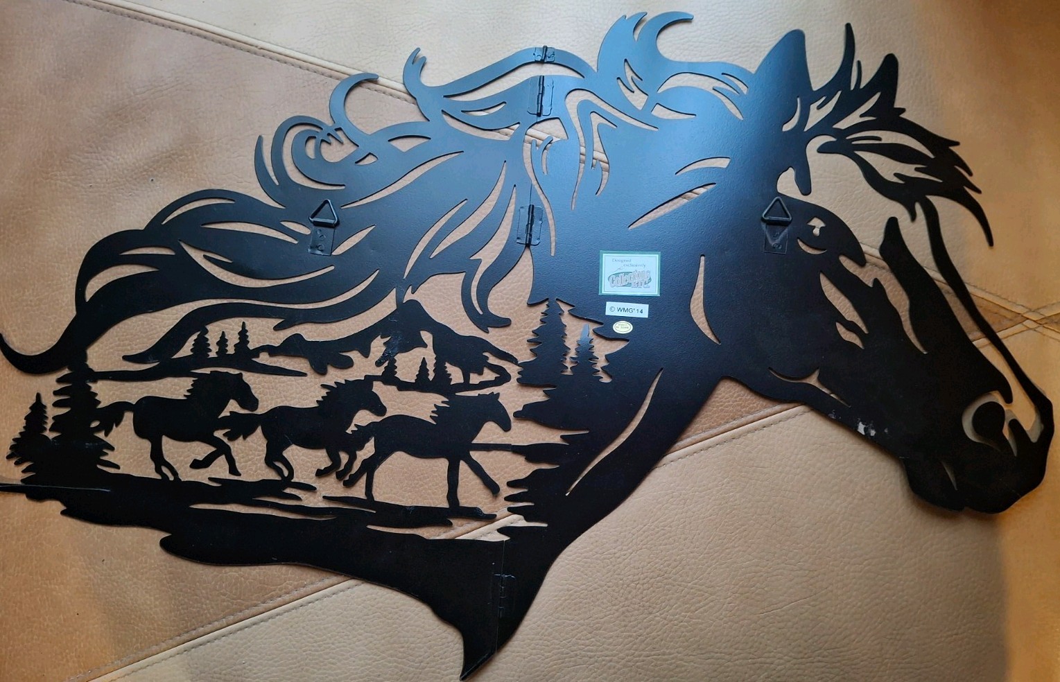 METAL HORSE WALL ART GALLOPING WILD WESTERN HORSE DECOR