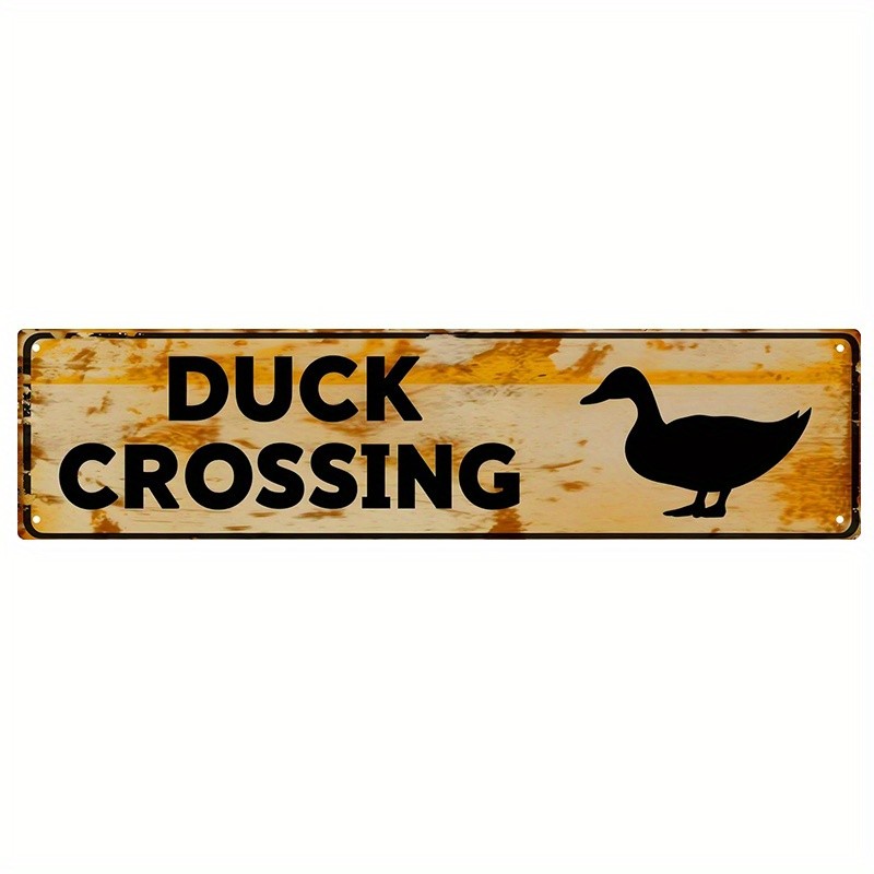 Metal Duck Crossing Sign 40.64×10.16cm