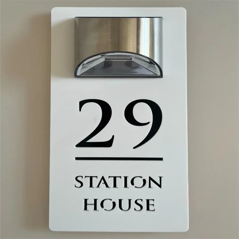 Personalized House Sign Solar LED Light Address Sign Street Name Door Plates