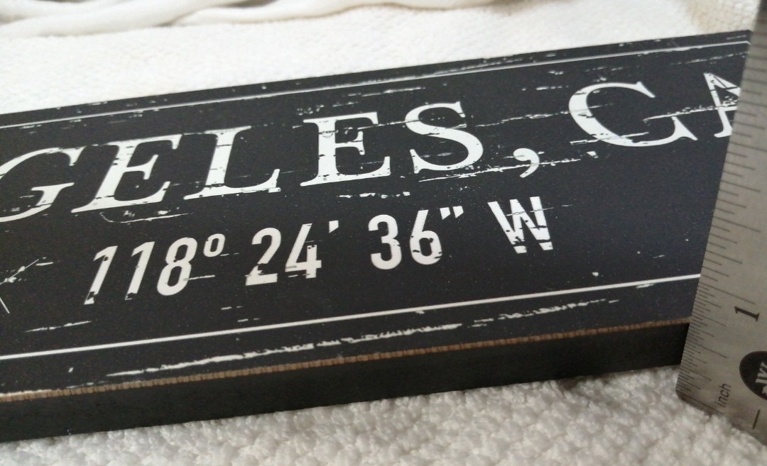 Los Angeles, CA Latitude Longitude Coordinates City Decor 17″*5″*0.5″ 1lb 1.3oz
