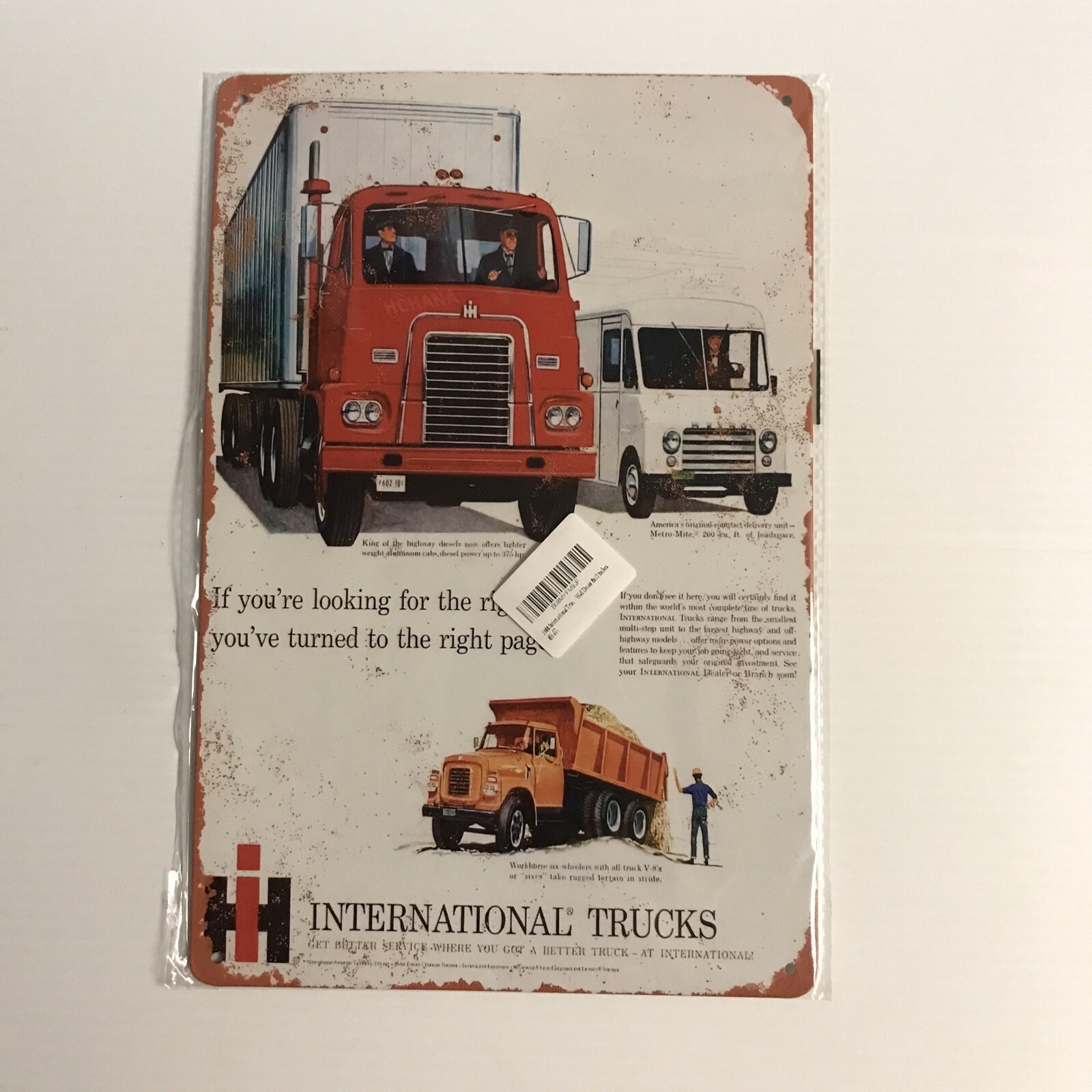 HI: International Trucks Metal / Tin Sign 12 X 8 Inches Sealed Art Wall Home NWO