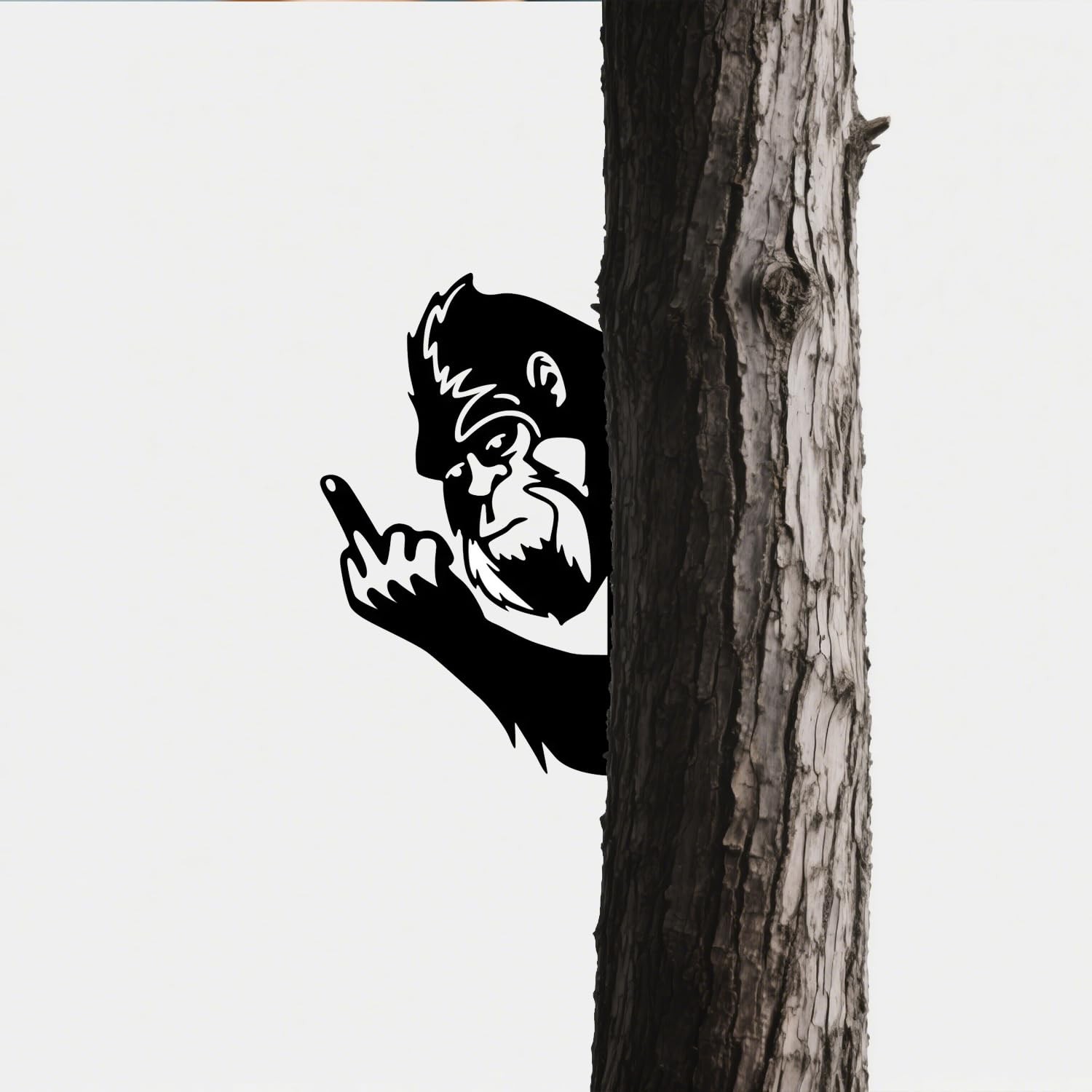 Peaking a Boo Flipping Off Bigfoot Animal Metal Sign Art Ornament, Animal Pee…