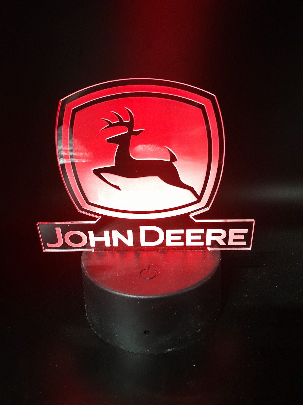 Edge Lit Tabletop Sign, Multi-Colored LED, Desk Lamp, Night Light John Deere