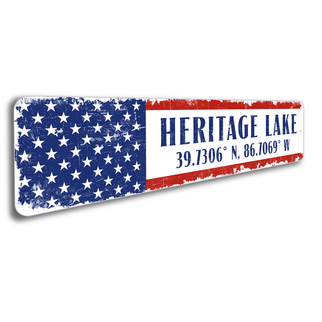 American Location Lat Long Metal Sign Custom Latitude Longitude GPS Coordinates