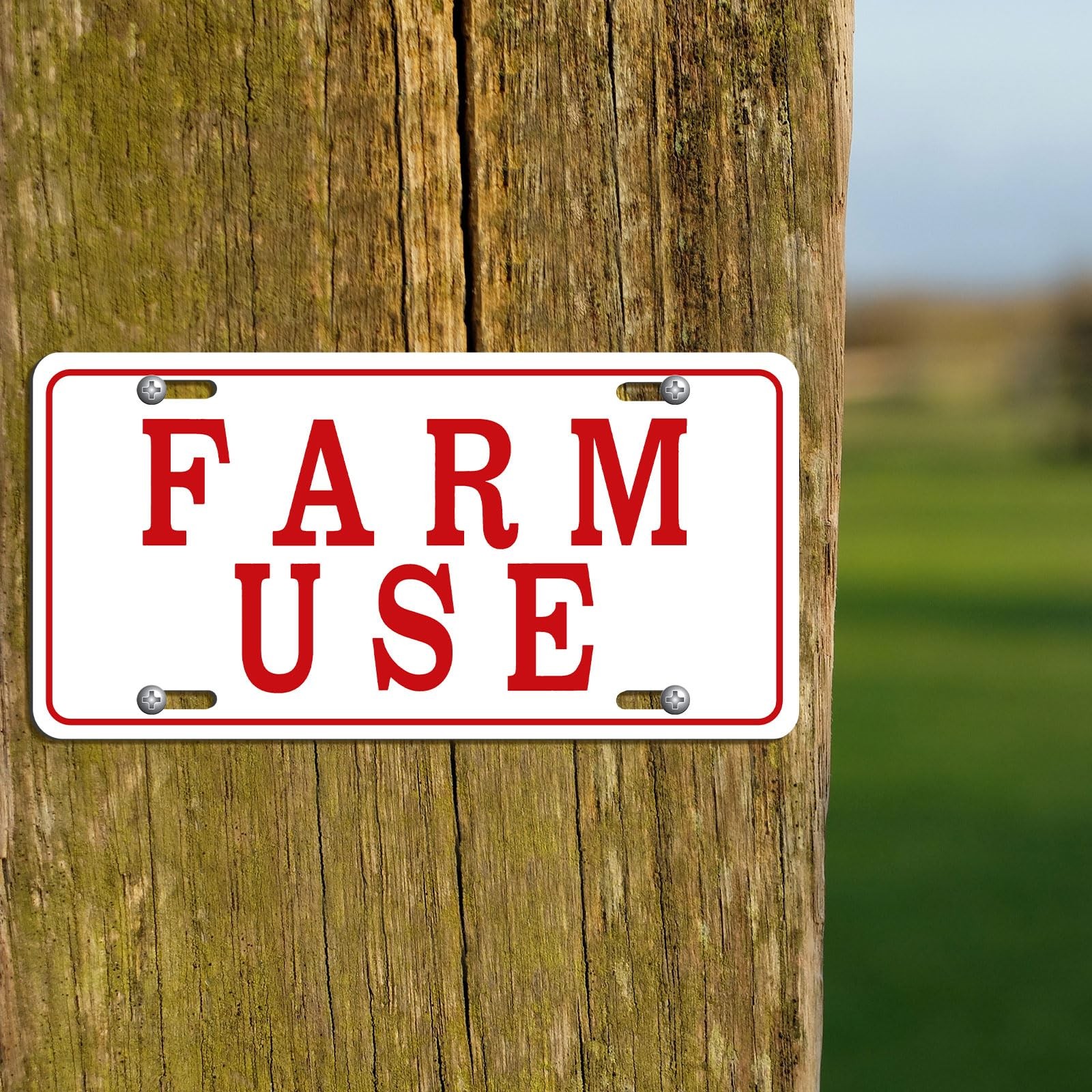 Blulu 4 Pieces Farm Use ID Tag Sign 12 x 6 Inch, 12 x 6 inches, red, white