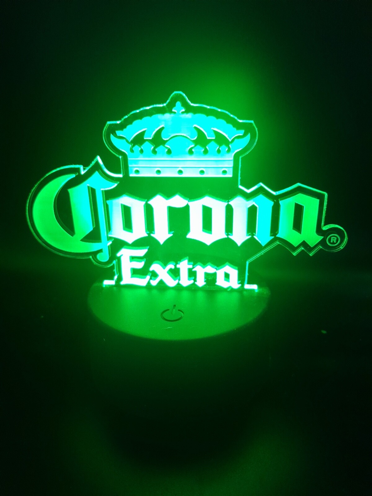 Edge Lit Tabletop Sign, Multi-Colored LED, LaserEtch, Corona Cerveza Beer