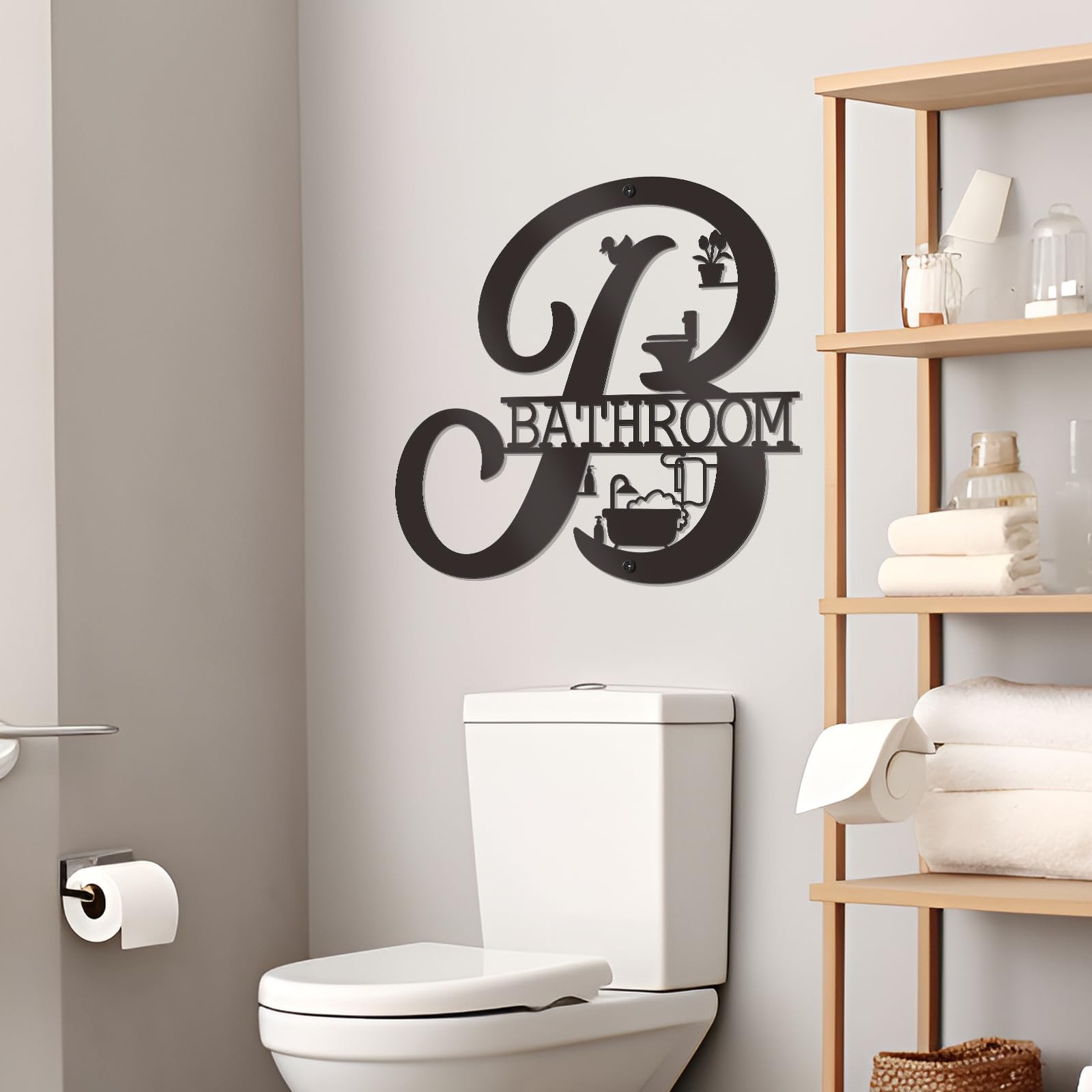 Bathroom Wall Decor Modern Bathroom decor Metal Bath Art Farmhouse Wall Sign …
