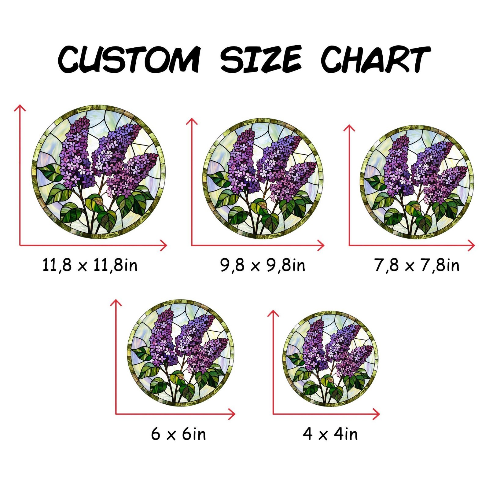 Purple Lilac Stained Glass Suncatcher: Floral Window Hanging
