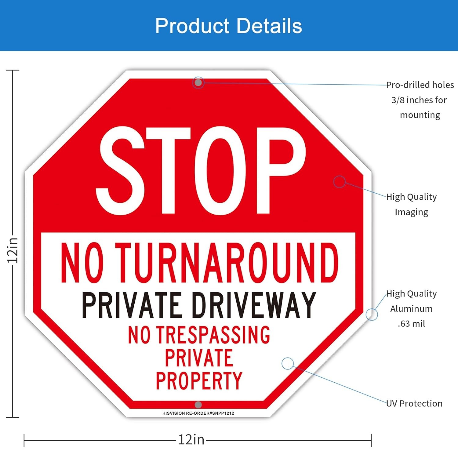 Stop No Turn Around Private 12x12inches, TurnAround 12x12Inch-2Pack