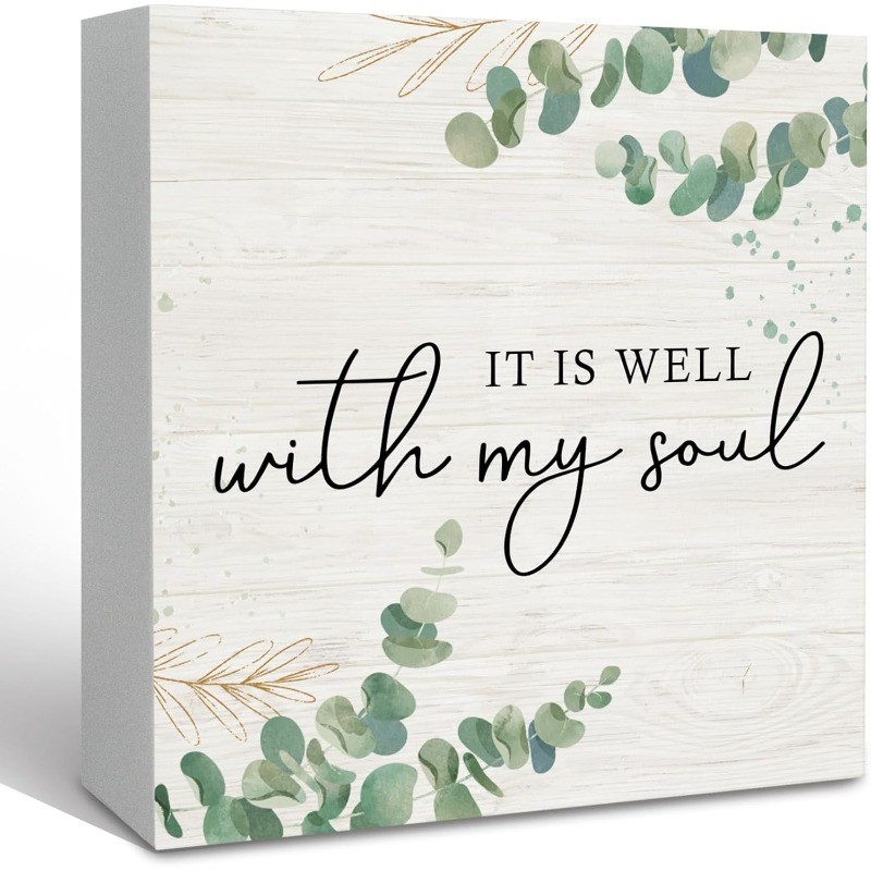 Rustic Wood Grain Faith Quote Sign Christian Bedroom Shelf Decor Keepsake Gift