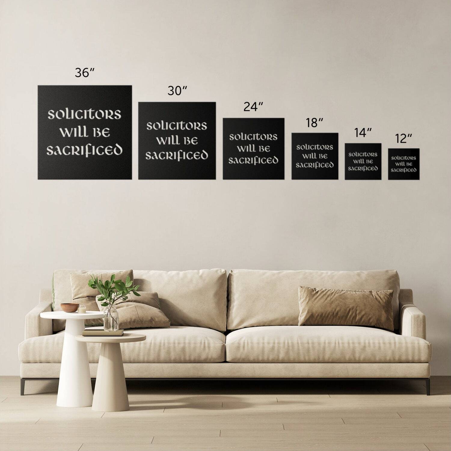 No Soliciting Metal Sign – No Trespassing Porch Art Multiple Colors Sizes