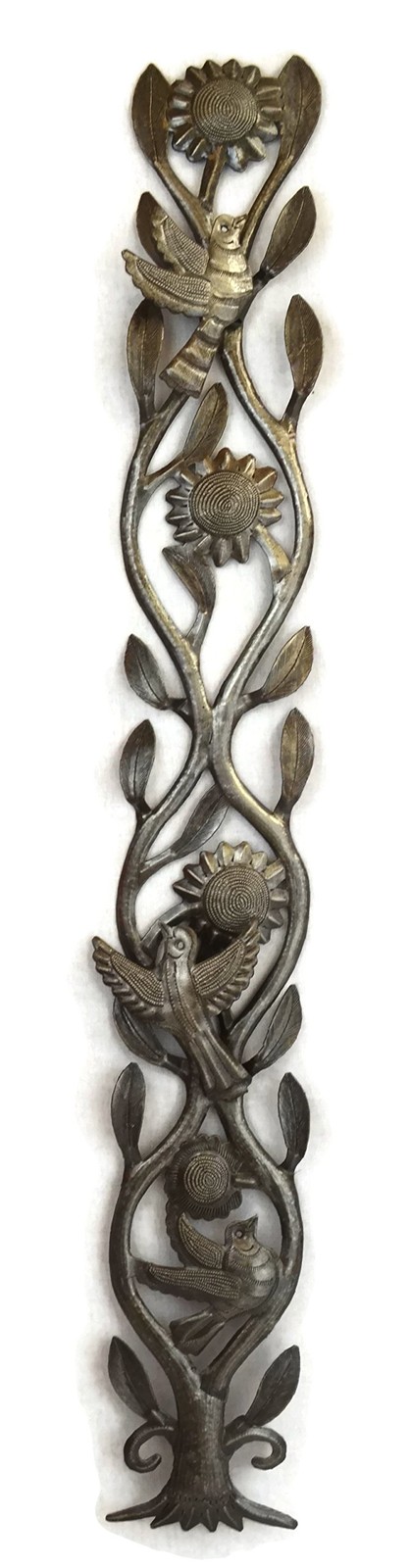 Metal Garden Art Sunflowers and Birds, Light Weight Steel Drum Haitian Decor,…