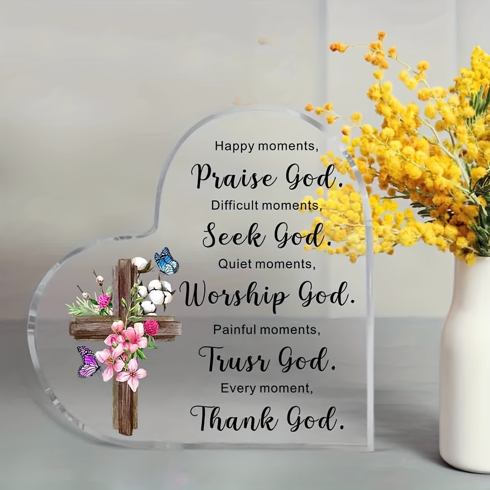 Every Moment Trust God Love Acrylic Plaque Christian Faith Comfort Keepsake Gift