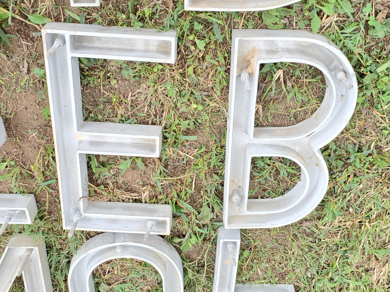 Cast Aluminum 12″ Tall Old Store Sign Industrial Letter Lot A B D E F G I N R U