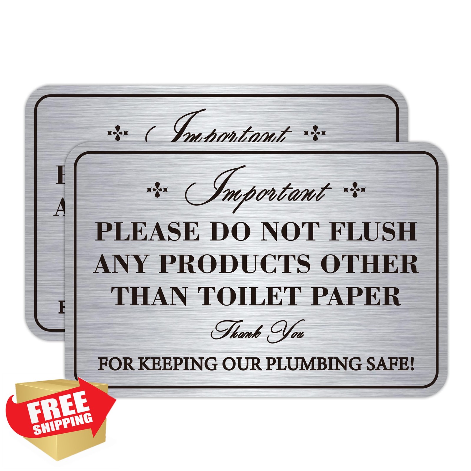 2PCS Do Not Flush Sign Sticker Bathroom Business 5.9×3.9in