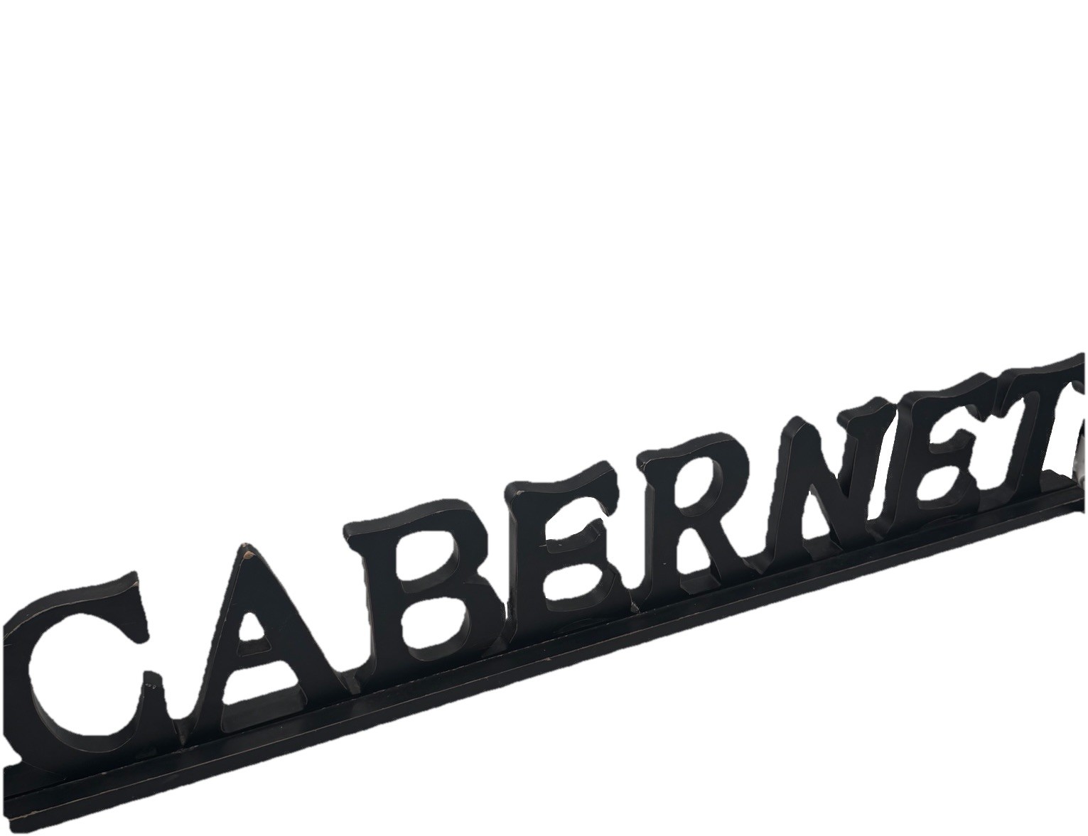 Cabernet Wood Sign Bar Decor Black Distressed Letter Word Art 37 Inch Wine