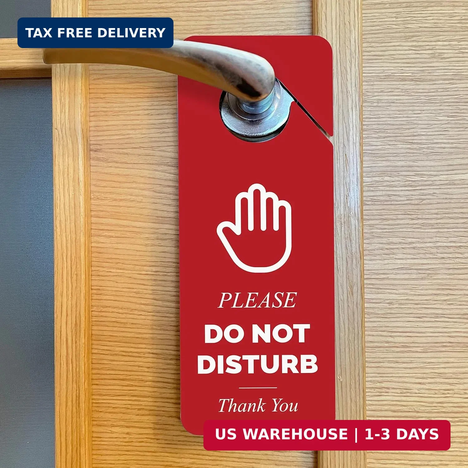 Do Not Disturb Door Hanger Sign, 2 Pack Double Sided, Red and Green, “Please Do