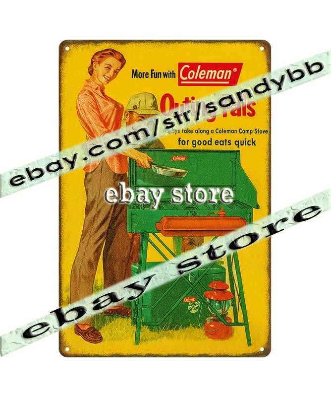 1950s Coleman Outing Pals Lantern tin sign