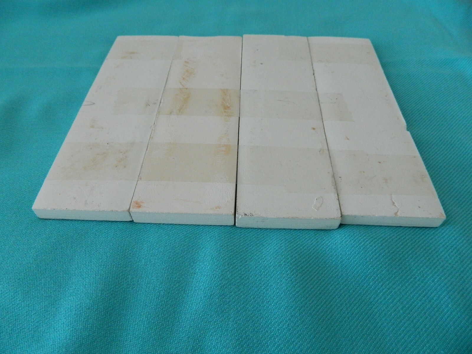 Ceramic HOUSE UNIT NUMBER TILES No 10 Red Roses Enamel Pattern Blue & Green 4pcs