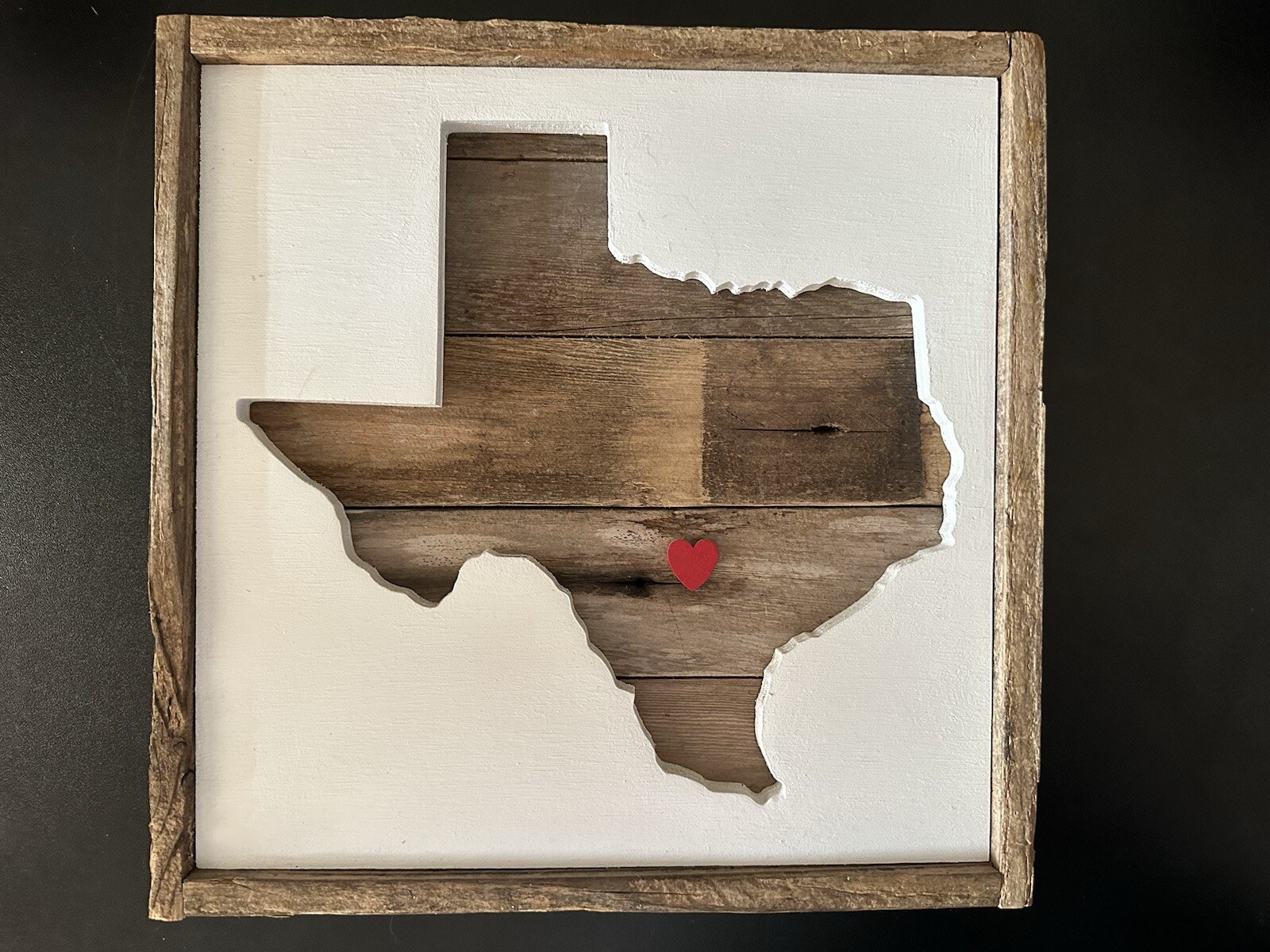 Wood Cut Out State Of Texas Art Farm House Style 12 in X 12 in