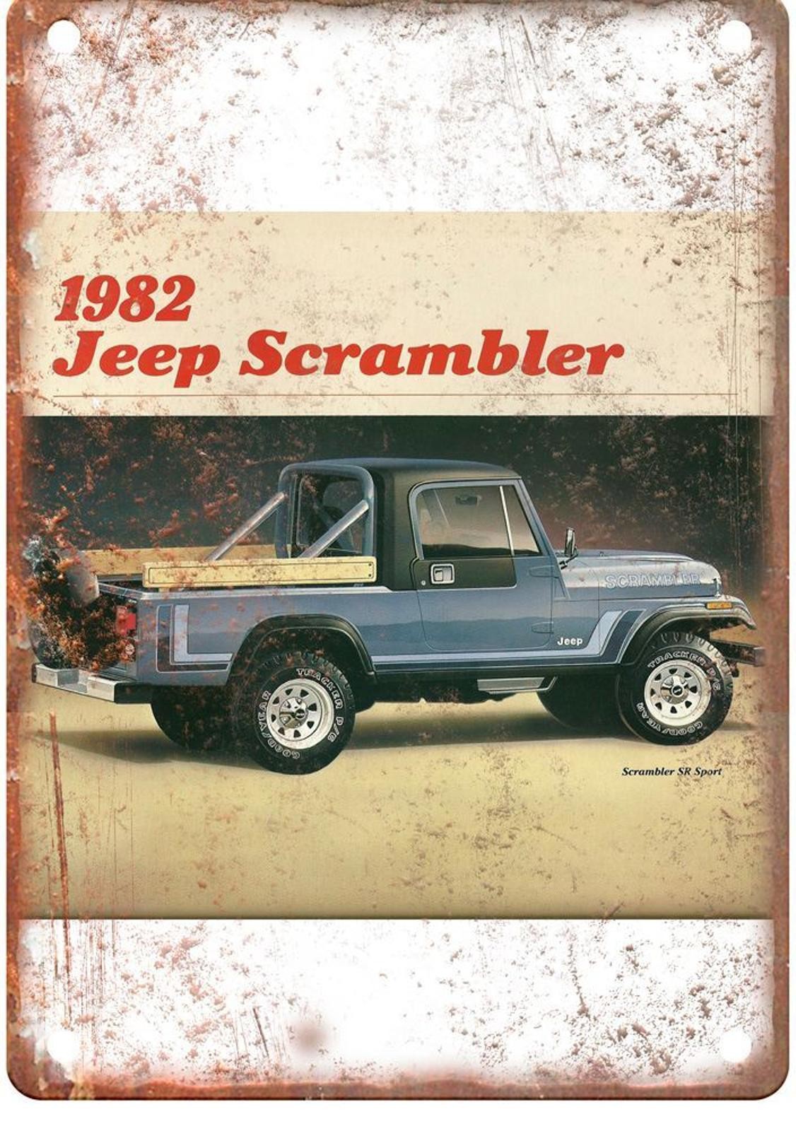 Jeep Scrambler Sign Vintage Retro Metal Aluminum Plaque 12×18 Size