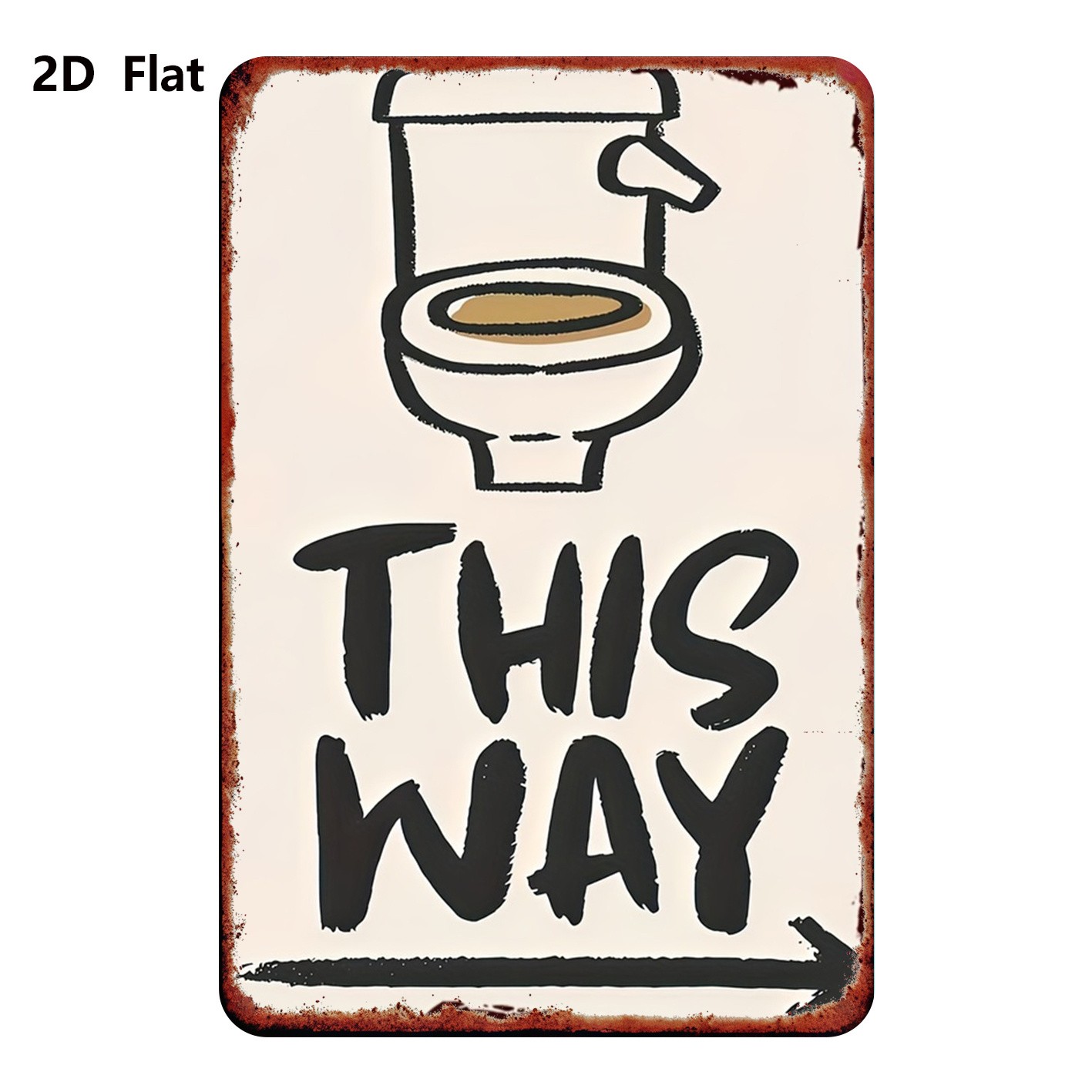 20.32*30.48 cm Metal Toilet Sign, Decorative Wall Art