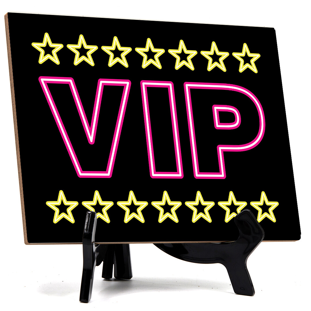 Signs ByLITA VIP Table Sign with Acrylic Stand (6×8“)