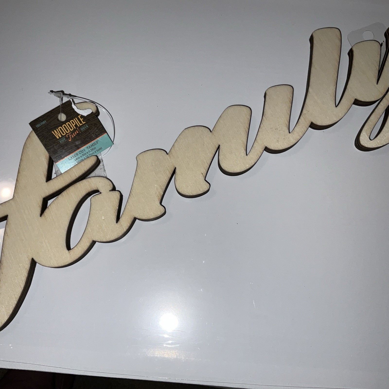 Family 14x5x.38 Laser Cut Wood Thick Paintable Or Stained Make It Your Own New
