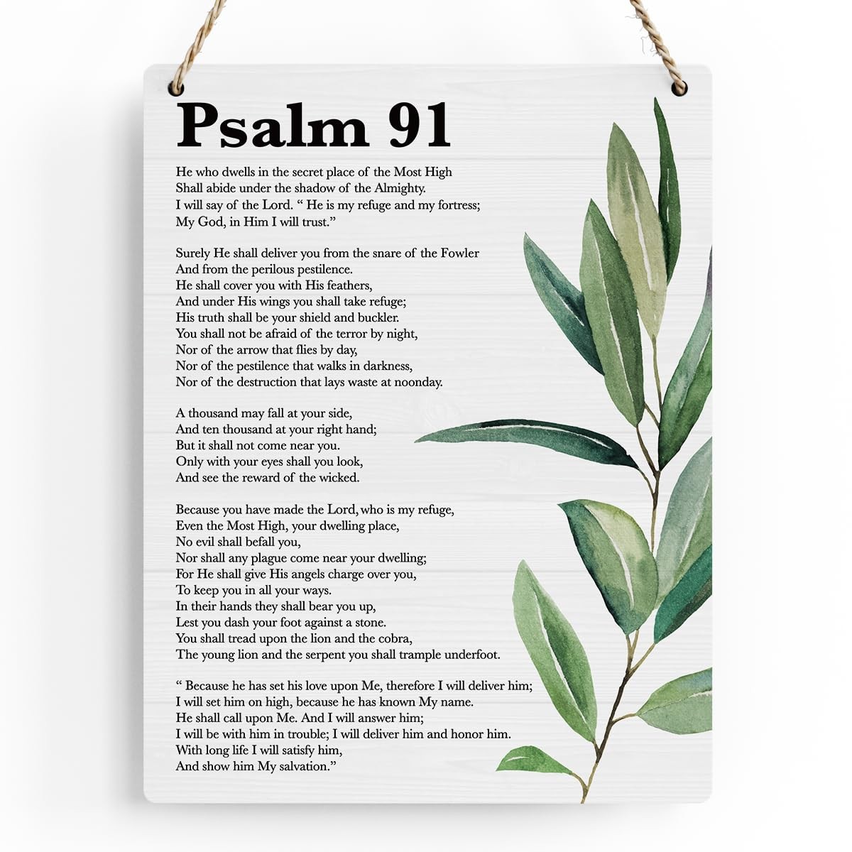 Inspirational Scripture Wall Art Bible Verses Psalm 91 10″L x 8″W, psalm 91
