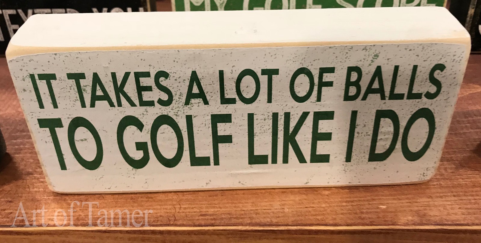 GOLF BALLS wood SIGN 3.5X7.5 inches, MADE IN USA