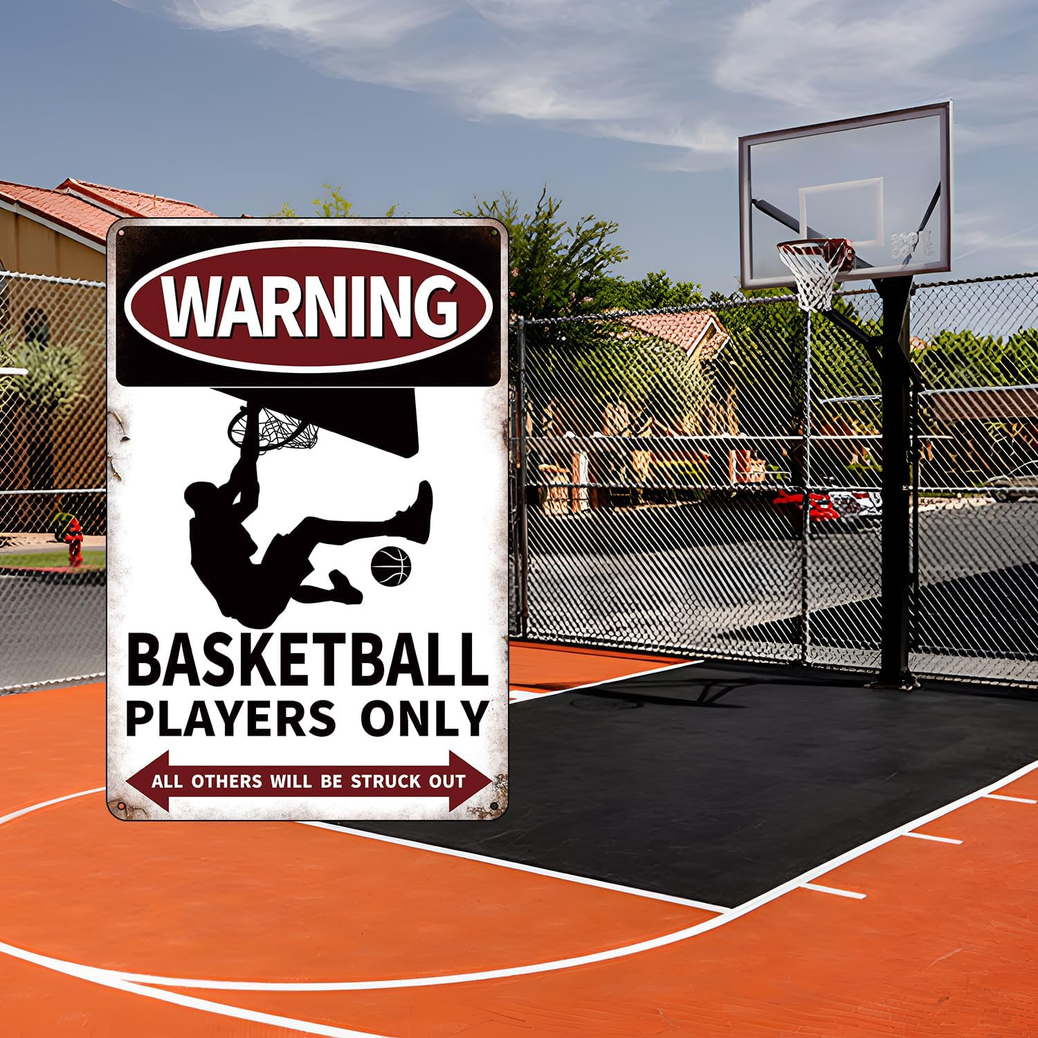 Basketball Decor Gifts Vintage Metal Tin Sign Poster for Boys Room Kids Bedroom