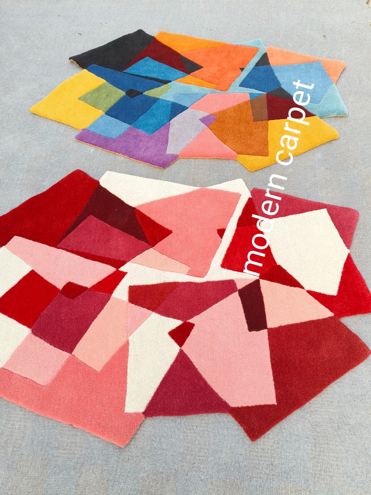Irregular Shape Rugs Handmade 100% Woolen Hand Tufted For Home Decoration